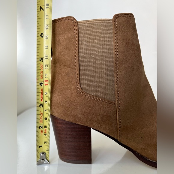 J.Crew Rory Tan Microsuede Heeled Ankle Boots Booties Size 6 - Picture 13 of 15